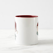 Happy Snowman Personalisiert Name Zweifarbige Tasse (Mittel)