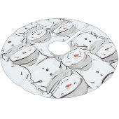 Happy Snowman Polyester Weihnachtsbaumdecke (Schrägansicht)