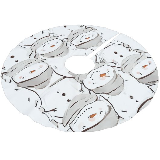 Happy Snowman Polyester Weihnachtsbaumdecke (Schrägansicht)