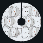 Happy Snowman Polyester Weihnachtsbaumdecke<br><div class="desc">Happy Snowman auf weißem Hintergrund</div>