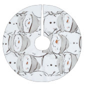 Happy Snowman Polyester Weihnachtsbaumdecke (Vorderseite)