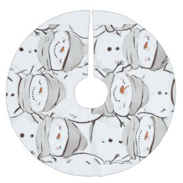 Happy Snowman Polyester Weihnachtsbaumdecke