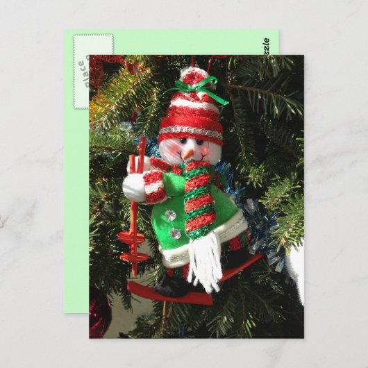 Happy Snowman Postcard Postkarte (Vorne/Hinten)