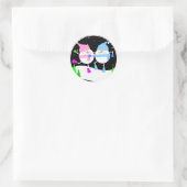 Happy Snowman Round Sticker (Tasche)