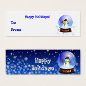 Happy Snowman Snowglobe Holiday Gift Tags (Vorne & Hinten)