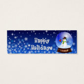 Happy Snowman Snowglobe Holiday Gift Tags (Rückseite)
