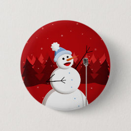 Happy Snowman Snowman Musical Weihnachten Button