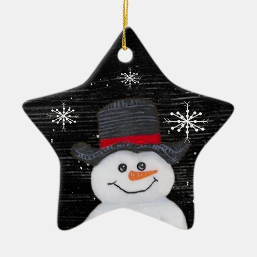 Happy Snowman Star Ornament (Vorne)