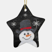 Happy Snowman Star Ornament (Links)