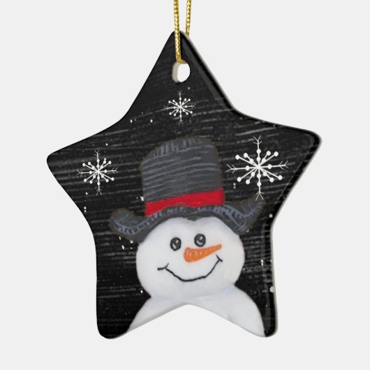 Happy Snowman Star Ornament (Links)