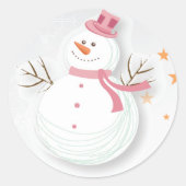 Happy Snowman Stickers - Pink (Vorderseite)