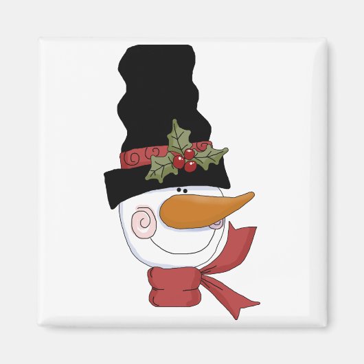 Happy Snowman Tshirts und Geschenke Magnet (Vorne)