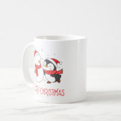 Happy Snowman und Penguin, Weihnachts-Urlaub-Tasse Kaffeetasse (Vorderseite Links)