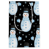 Happy Snowman Vibes Frosty Christmas Designs Mittlere Geschenktüte (Vorderseite)