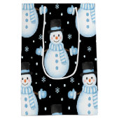 Happy Snowman Vibes Frosty Christmas Designs Mittlere Geschenktüte (Rückseite)