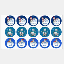 Happy Snowman Vielen Dank Etiketten