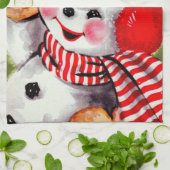 Happy Snowman Vintag Geschirrtuch (Gefaltet)