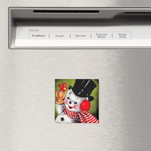 Happy Snowman Vintag Magnet (In Situ (Geschirrspüler))