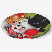 Happy Snowman Vintag Pappteller (Schrägansicht)