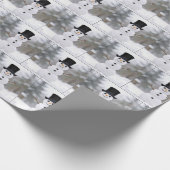 Happy Snowman Wearing a Top Hat Geschenkpapier (Ecke)