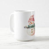 Happy Snowman Weihnachten Kaffeetasse (Vorderseite Links)