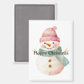 Happy Snowman Weihnachten Magnet (Vorderseite/Rückseite)