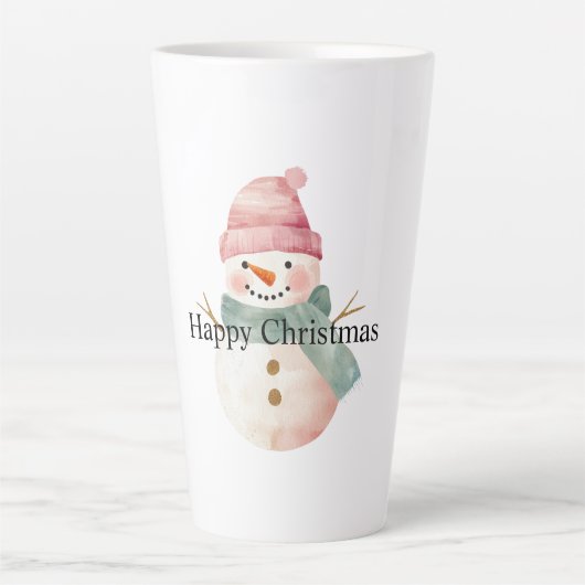 Happy Snowman Weihnachten Milchtasse (Vorderseite)