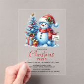 Happy Snowman Weihnachts-Party Acryleinladungen (Insitu (Handheld))