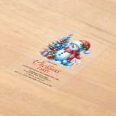 Happy Snowman Weihnachts-Party Acryleinladungen (Ablage )