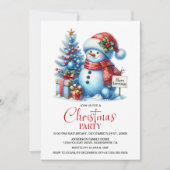 Happy Snowman Weihnachts-Party Einladung (Vorderseite)