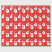 Happy Snowman Weihnachts-Wrapping Paper Geschenkpapier (Flach)