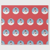 Happy Snowman Weihnachtsfeiertag Geschenkpapier (Flach)