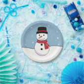 Happy Snowman Weihnachtsfeiertag Pappteller (Party)