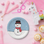 Happy Snowman Weihnachtsfeiertag Pappteller (Party)