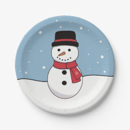 Happy Snowman Weihnachtsfeiertag Pappteller