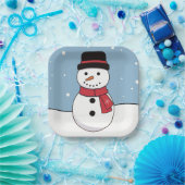 Happy Snowman Weihnachtsfeiertag Pappteller (Party)