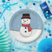 Happy Snowman Weihnachtsfeiertag Pappteller (Party)