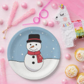 Happy Snowman Weihnachtsfeiertag Pappteller (Party)