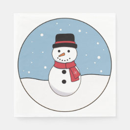 Happy Snowman Weihnachtsfeiertag Serviette