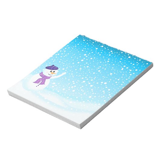Happy Snowman Winter Notepad Notizblock (Rotiert)