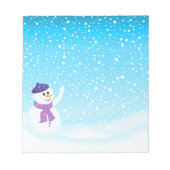 Happy Snowman Winter Notepad Notizblock (Vorderseite)