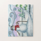 Happy Snowman Winter Wonderland Puzzle (Vertikal)