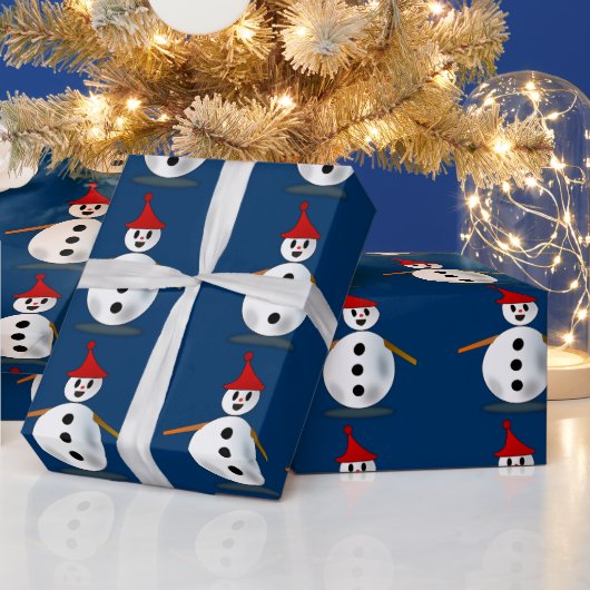 Happy Snowman Wrapping Paper Geschenkpapier (Feiertage)