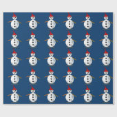 Happy Snowman Wrapping Paper Geschenkpapier (Flach)