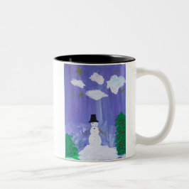 Happy Snowman Zweifarbige Tasse