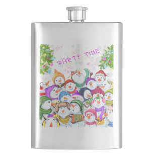Happy Snowmans Christmas Flask Flachmann
