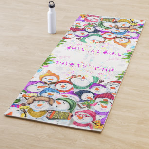 Happy Snowmans Frohe Weihnachten Party Yoga Mat Ge Yogamatte