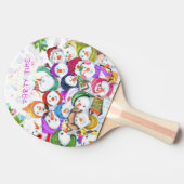 Happy Snowmans Frohe Weihnachten Ping Pong Paddle Tischtennis Schläger (Seitenansicht)