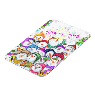 Happy Snowmans Frohe Weihnachts Magnet Geschenk Pa