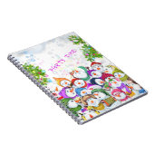 Happy Snowmans Frohe Weihnachts-Party Funny Zeichn Notizblock (Rechte Seite)